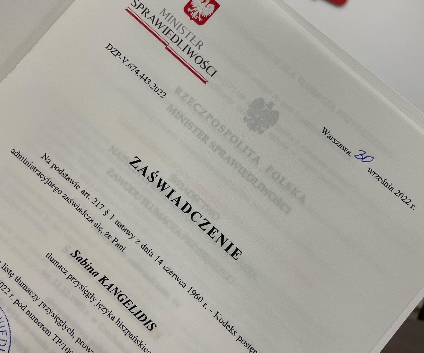 sabina kangelidis tlumacz przysiegly hiszpanski ustny pisemny